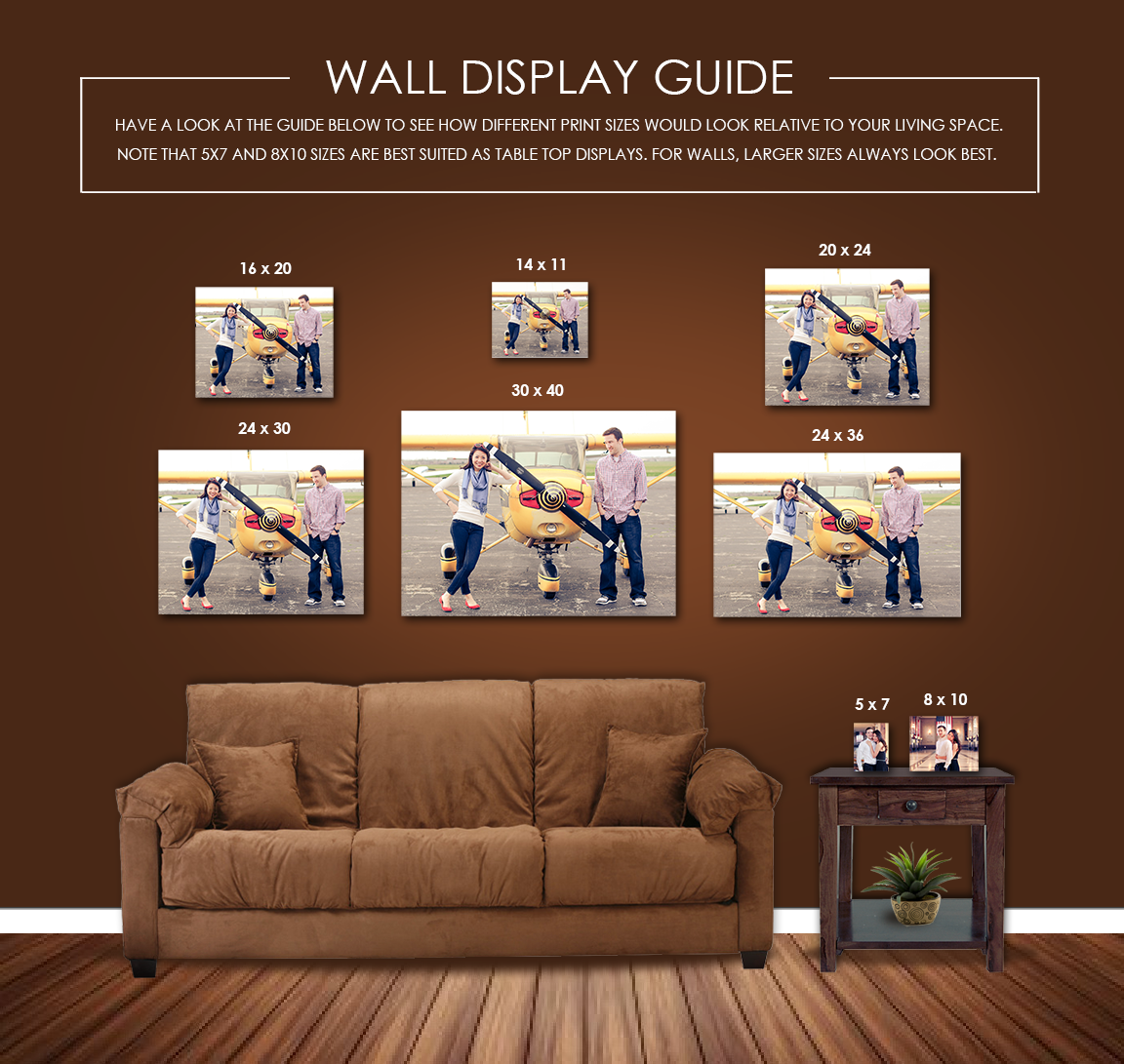 Canvas Print Size Chart