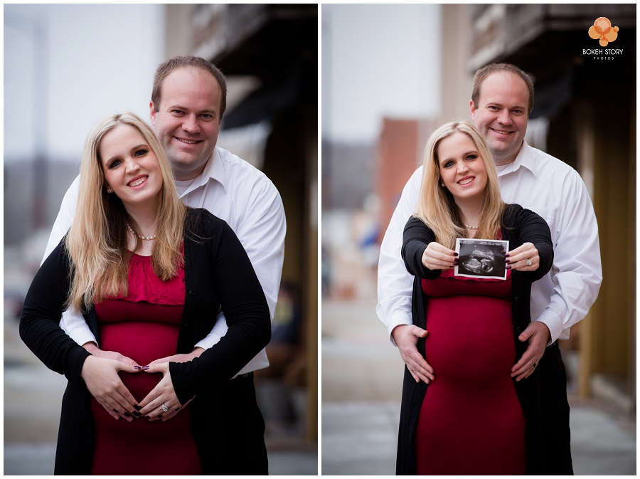 Maternity portrait session at Liberty Square, Liberty MO | Bokeh Story Photos