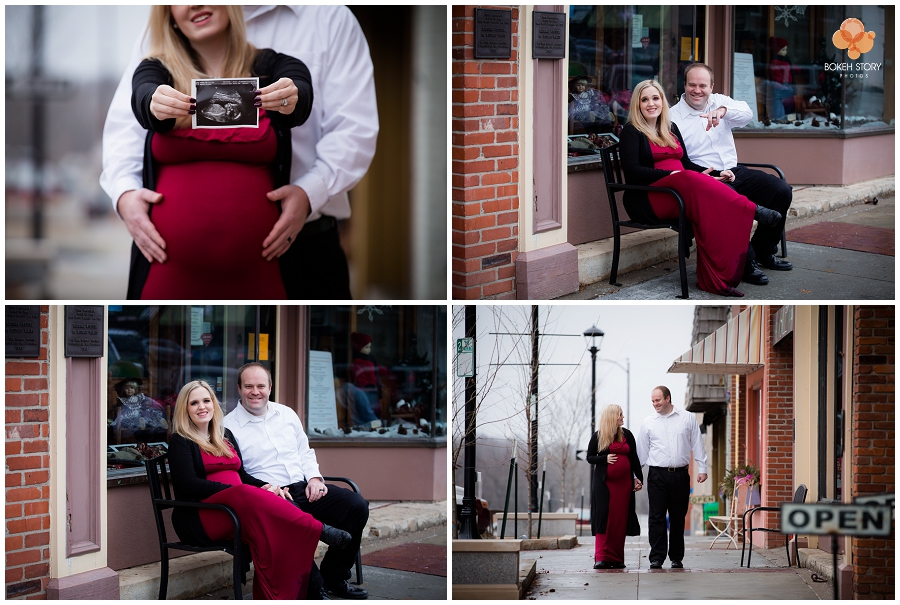 Maternity portrait session at Liberty Square, Liberty MO | Bokeh Story Photos