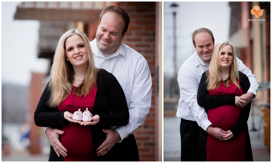 Maternity portrait session at Liberty Square, Liberty MO | Bokeh Story Photos