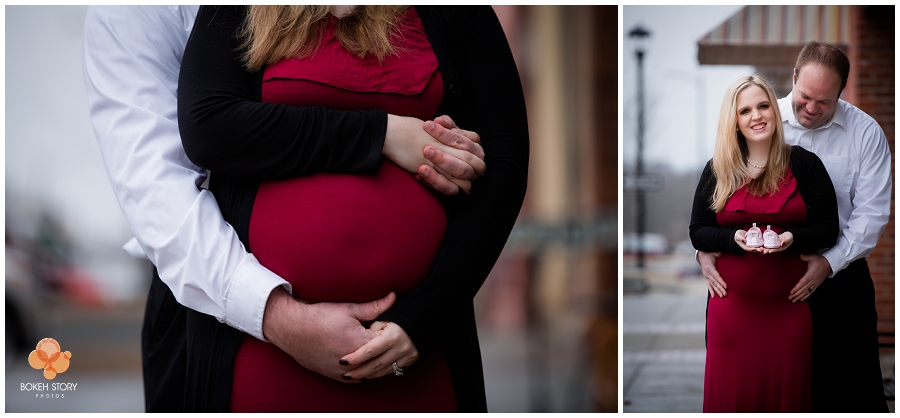 Maternity portrait session at Liberty Square, Liberty MO | Bokeh Story Photos