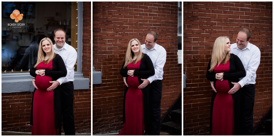 Maternity portrait session at Liberty Square, Liberty MO | Bokeh Story Photos