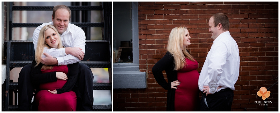 Maternity portrait session at Liberty Square, Liberty MO | Bokeh Story Photos