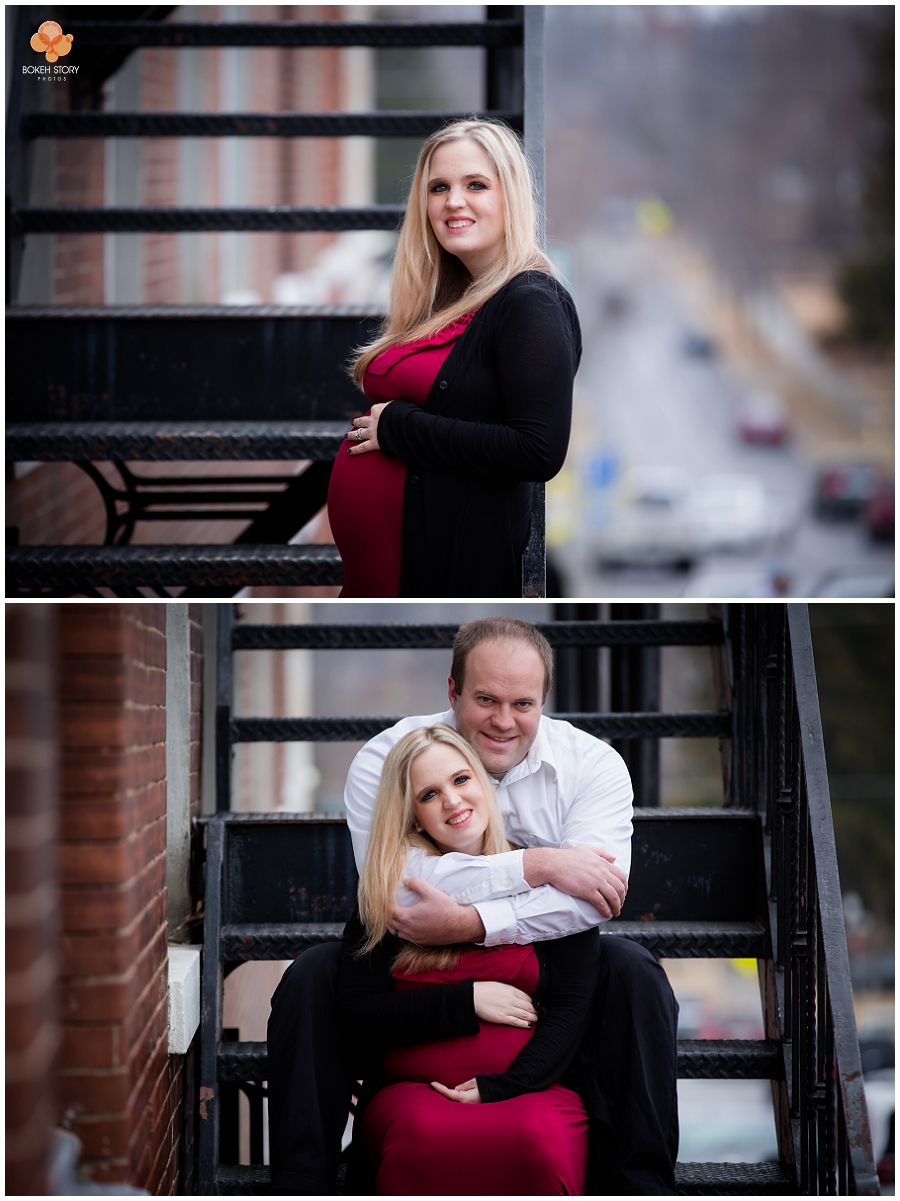 Maternity portrait session at Liberty Square, Liberty MO | Bokeh Story Photos