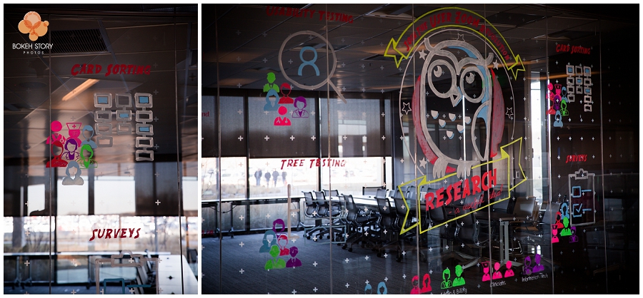 UX Glass Wall installation photography | Kansas City Corporate Photographer | Bokeh Story Photos